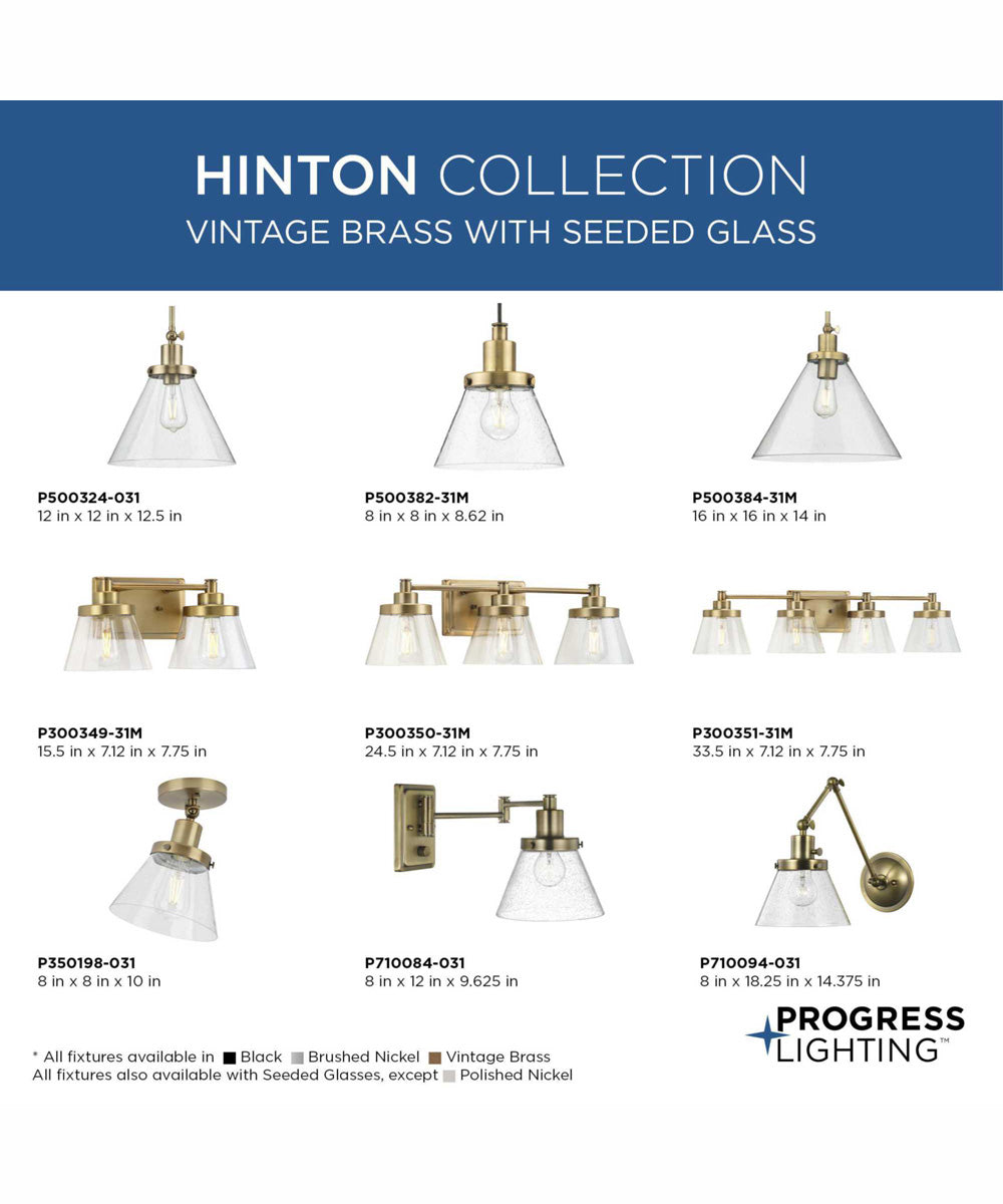 Hinton 1-Light Modern Farmhouse Pendant Vintage Brass