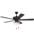 52" Eos Clear 4 Light 4-Light Ceiling Fan (Blades Included) Flat Black