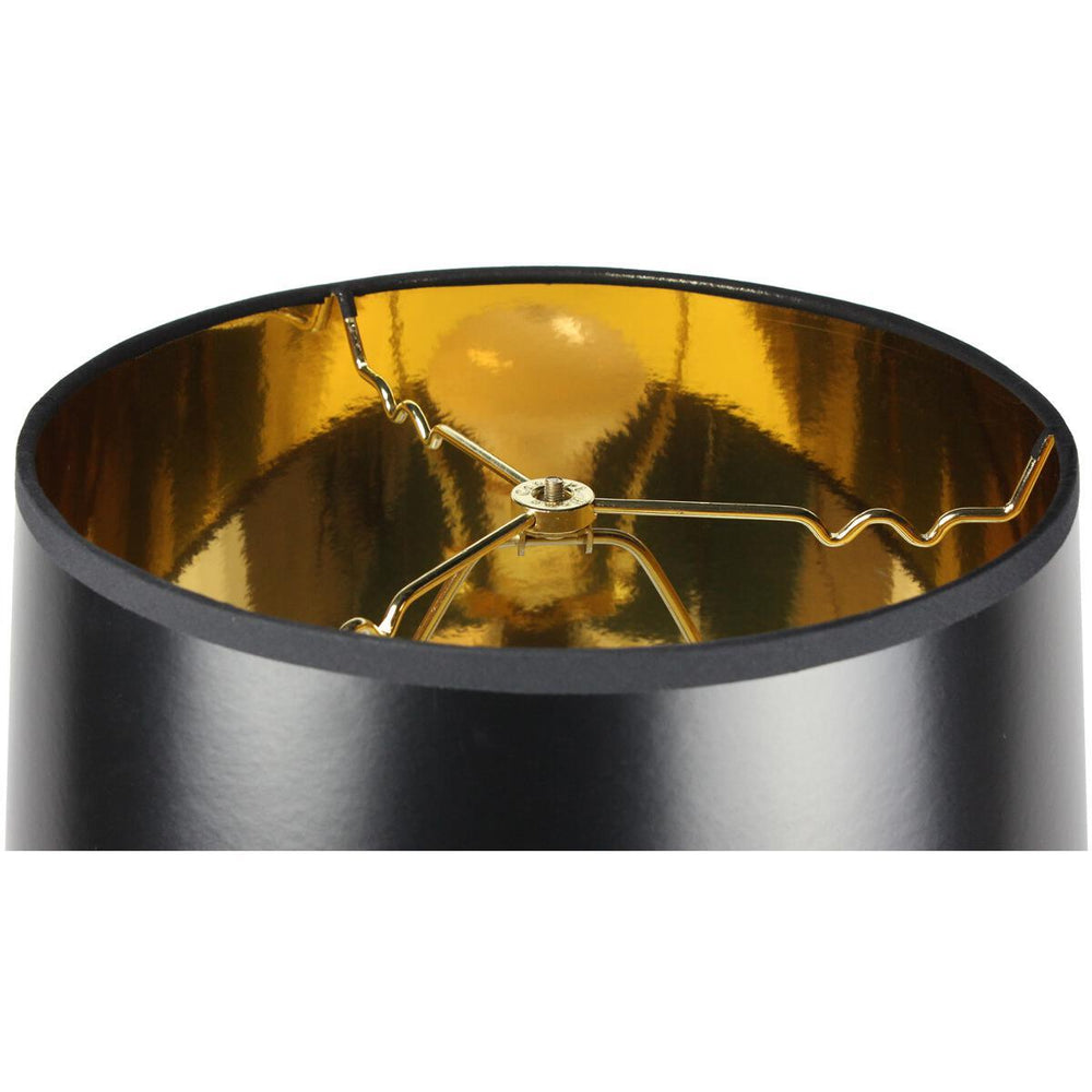 14"W 1 Light Swag Plug-In Pendant  Black/Gold Shade Black Cord