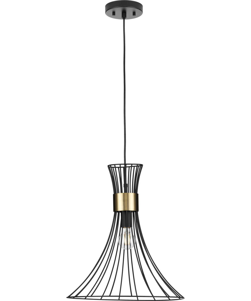 Lorin 1-Light Mid-Century Modern Metal Pendant Light Matte Black