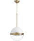 13"W 1-light Pendant Studio White w/ Aged Brass