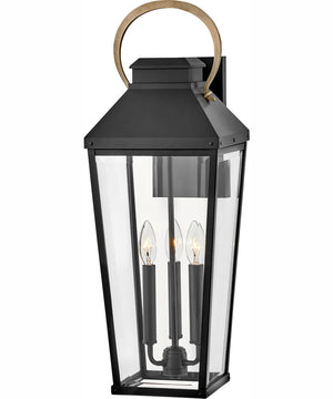 Dawson 3-Light Large Wall Mount Lantern in Black