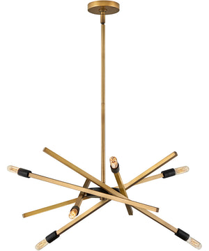 Archer 6-Light Medium Single Tier in Heritage Brass