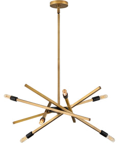 Archer 6-Light Medium Single Tier in Heritage Brass