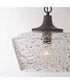 Clive 1-Light Pendant Carbon Grey and Black Iron