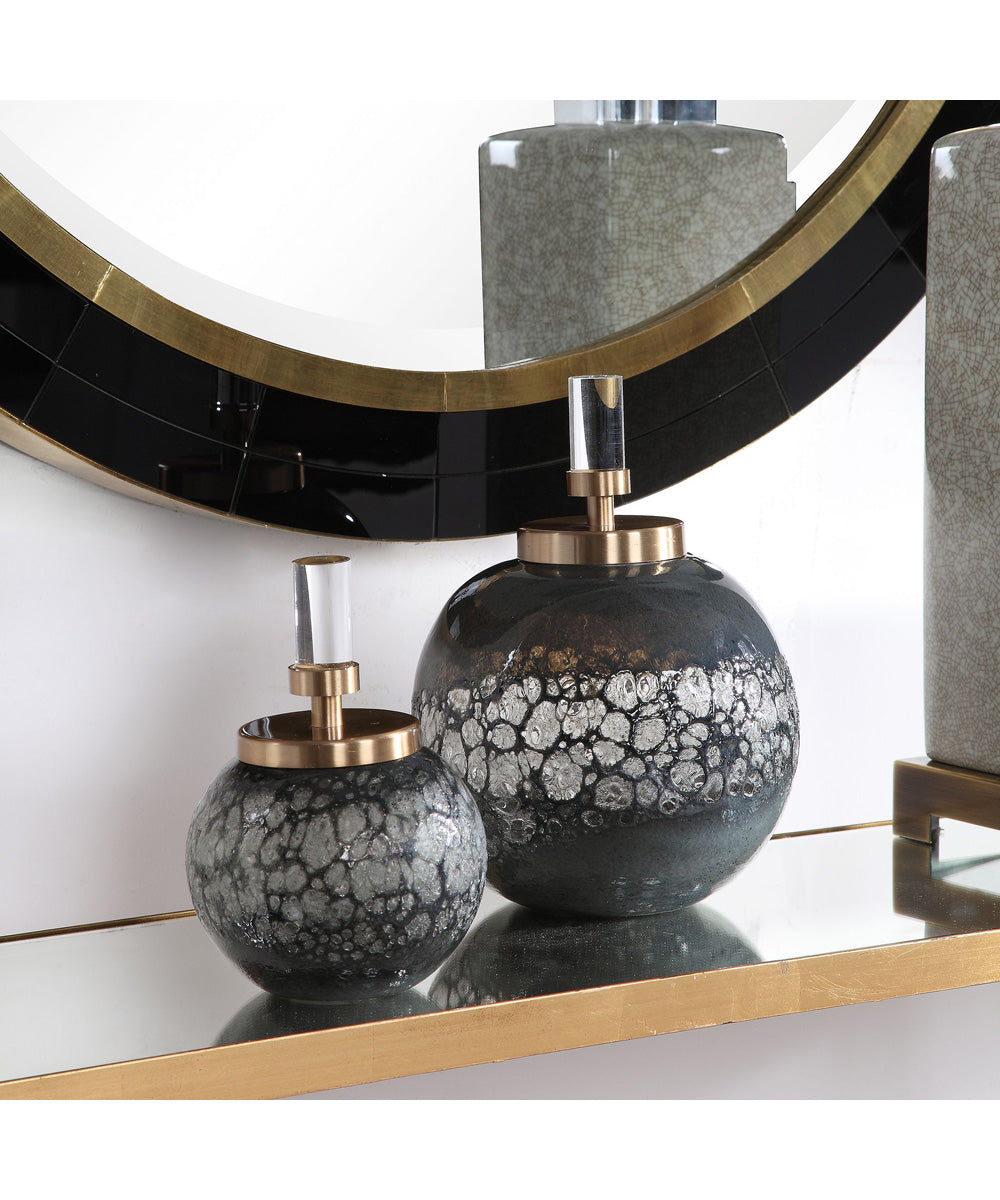 Cessair Art Glass Bottles, Set of 2