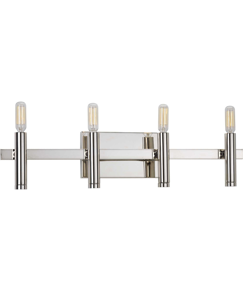 Draper 4-Light Luxe Bath Vanity Light Polished Nickel