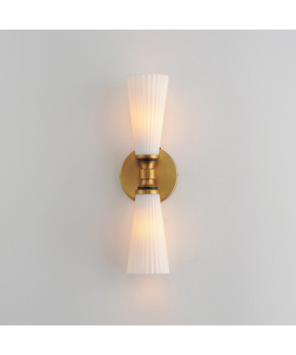 Krevat 2-Light Wall Sconce Black / Natural Aged Brass