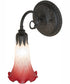 5.5" Wide Pink/White Tiffany Pond Lily Wall Sconce