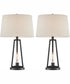 Galini 1-Light 2 Pack-Table Lamp With N.Light Black/Oatmeal Shade