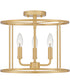 Abner 3-light Semi Flush Mount Aged Brass