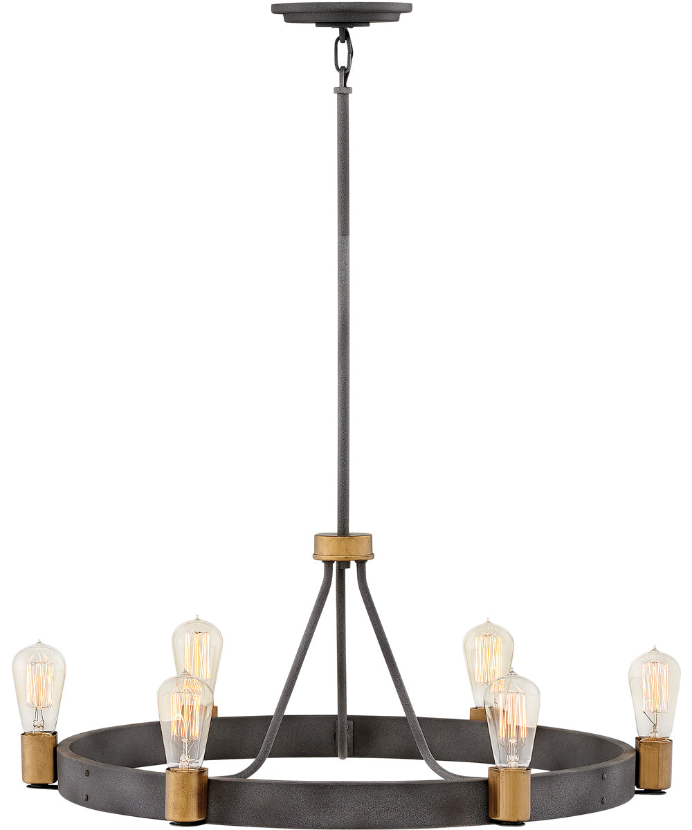 Silas 6-Light Medium Single Tier in Aged Zinc