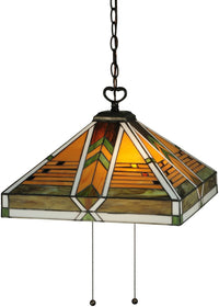 24"W Abilene 2-Light Pendant Brown