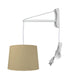 14"W MAST Plug-In Wall Mount Pendant 1 Light White Cord/Arm Sand Linen Shade