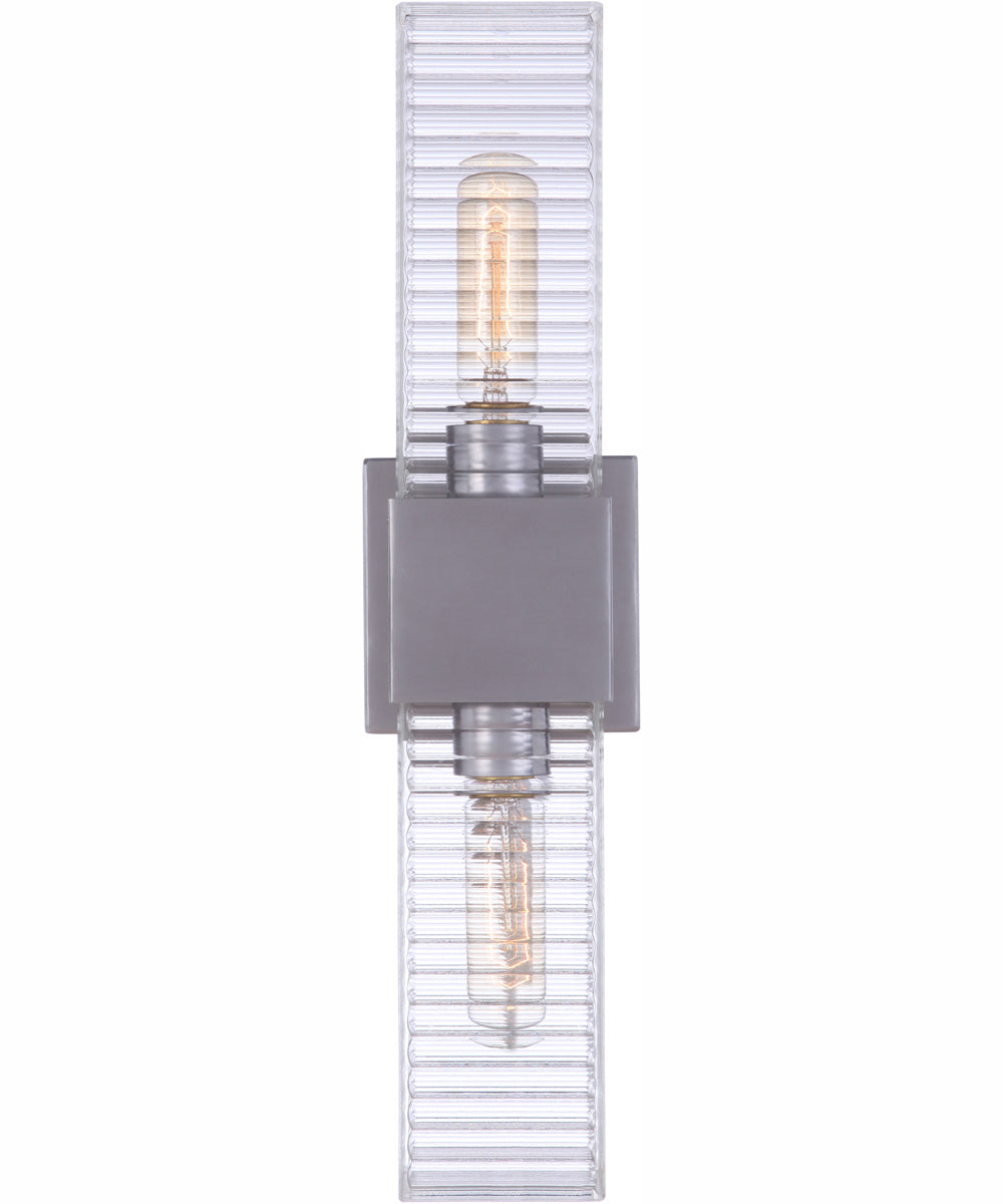 Ridge 2-Light Wall Sconce Satin Aluminum