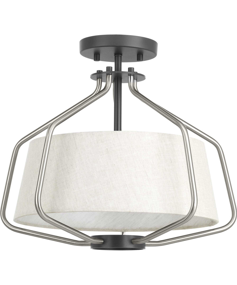 Hangar 16" Semi-Flush/Convertible Brushed Nickel