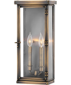 Hamilton 2-Light Large Outdoor Wall Mount Lantern in Dark Antique Brass