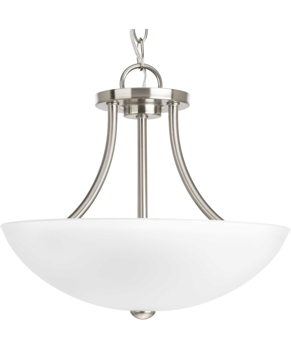 Gather 2-Light 12-7/8" Semi-Flush Convertible Brushed Nickel
