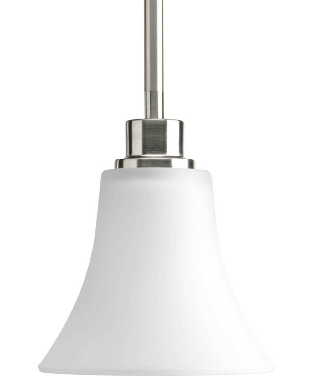 Joy 1-Light Etched Glass Traditional Mini-Pendant Light Brushed Nickel