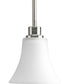 Joy 1-Light Etched Glass Traditional Mini-Pendant Light Brushed Nickel