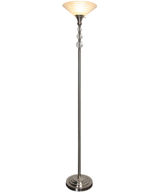 Alaris Orb Art Glass Polished Nickel Torchiere Floor Lamp