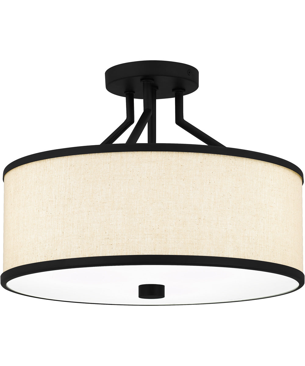 Laborde 3-light Semi Flush Mount Matte Black