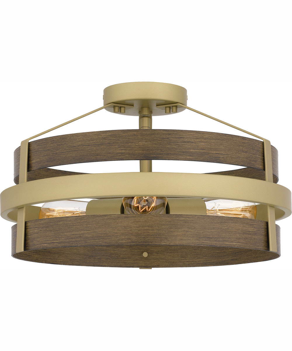 Gadsen Medium 3-light Semi Flush Mount Champagne Gold