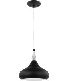 Phoenix 1-Light Pendant Matte Black / Polished Nickel