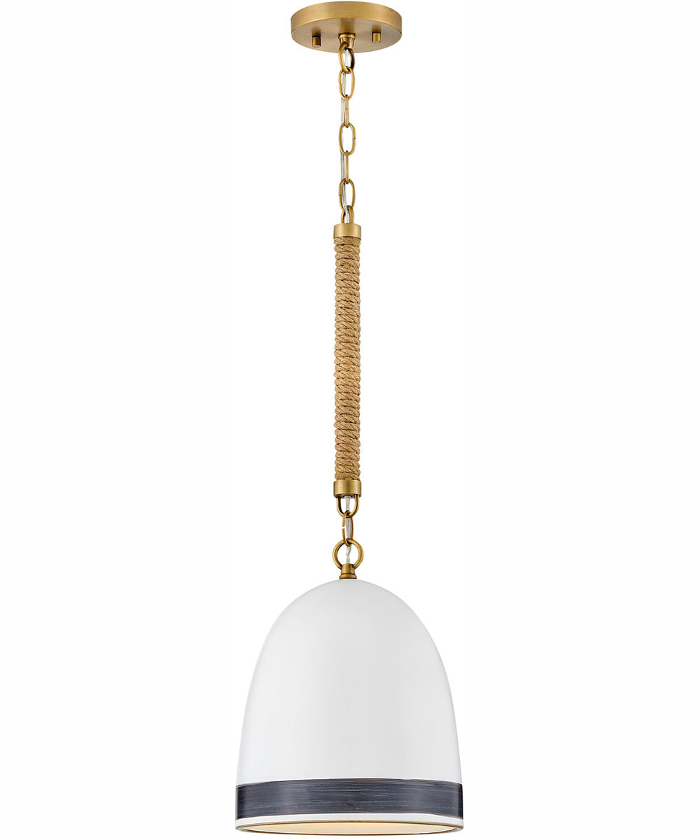 Nash 1-Light Small Pendant in Heritage Brass with Black accents