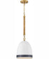 Nash 1-Light Small Pendant in Heritage Brass with Black accents