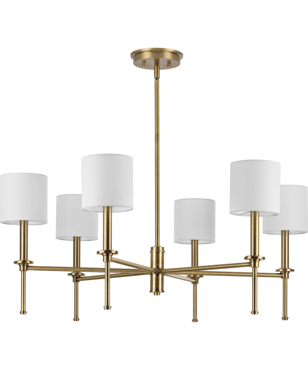 Elara 6-Light New Traditional  Chandelier Light Vintage Brass