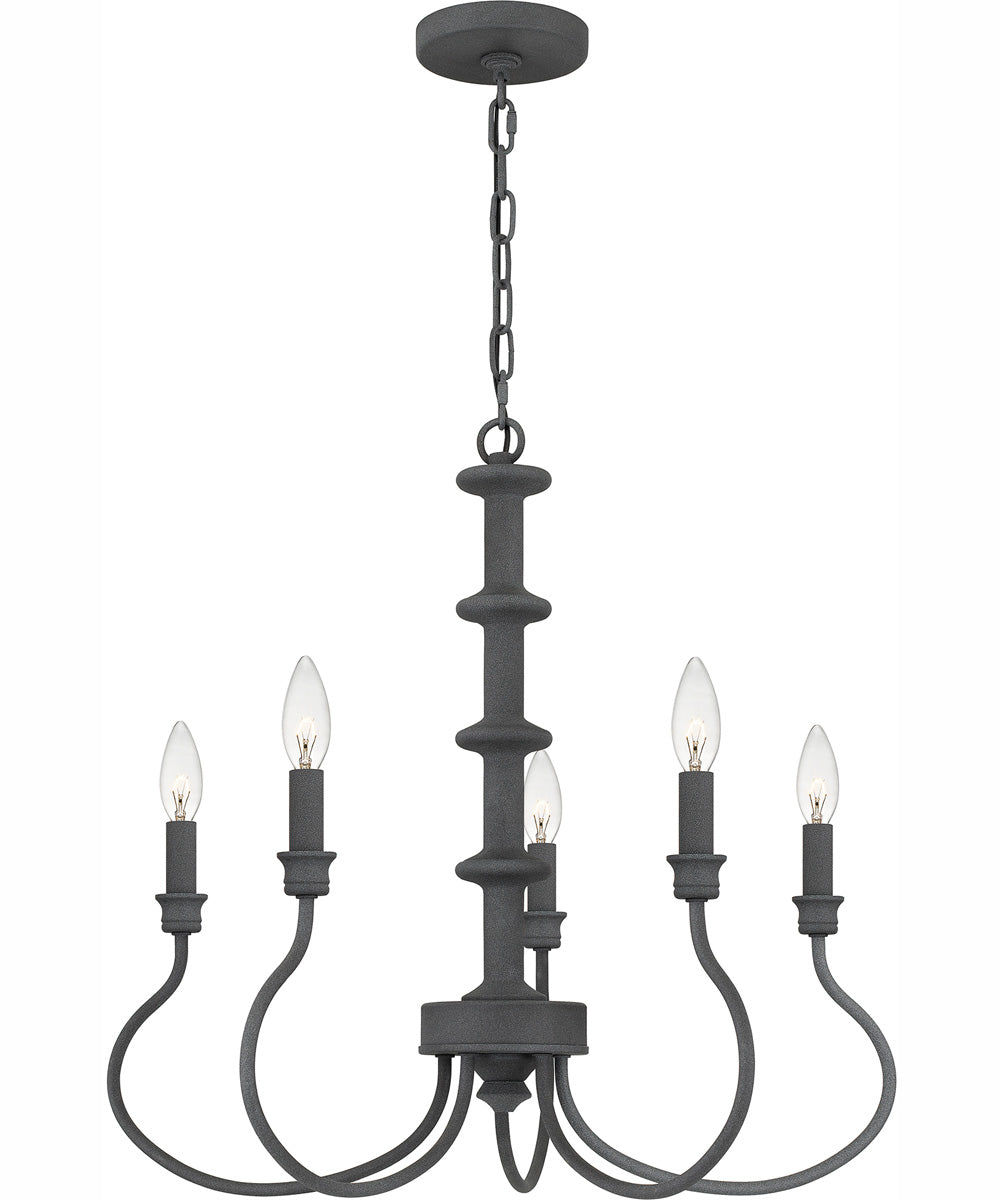 Adela 5-light Chandelier Mottled Black