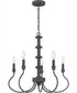Adela 5-light Chandelier Mottled Black