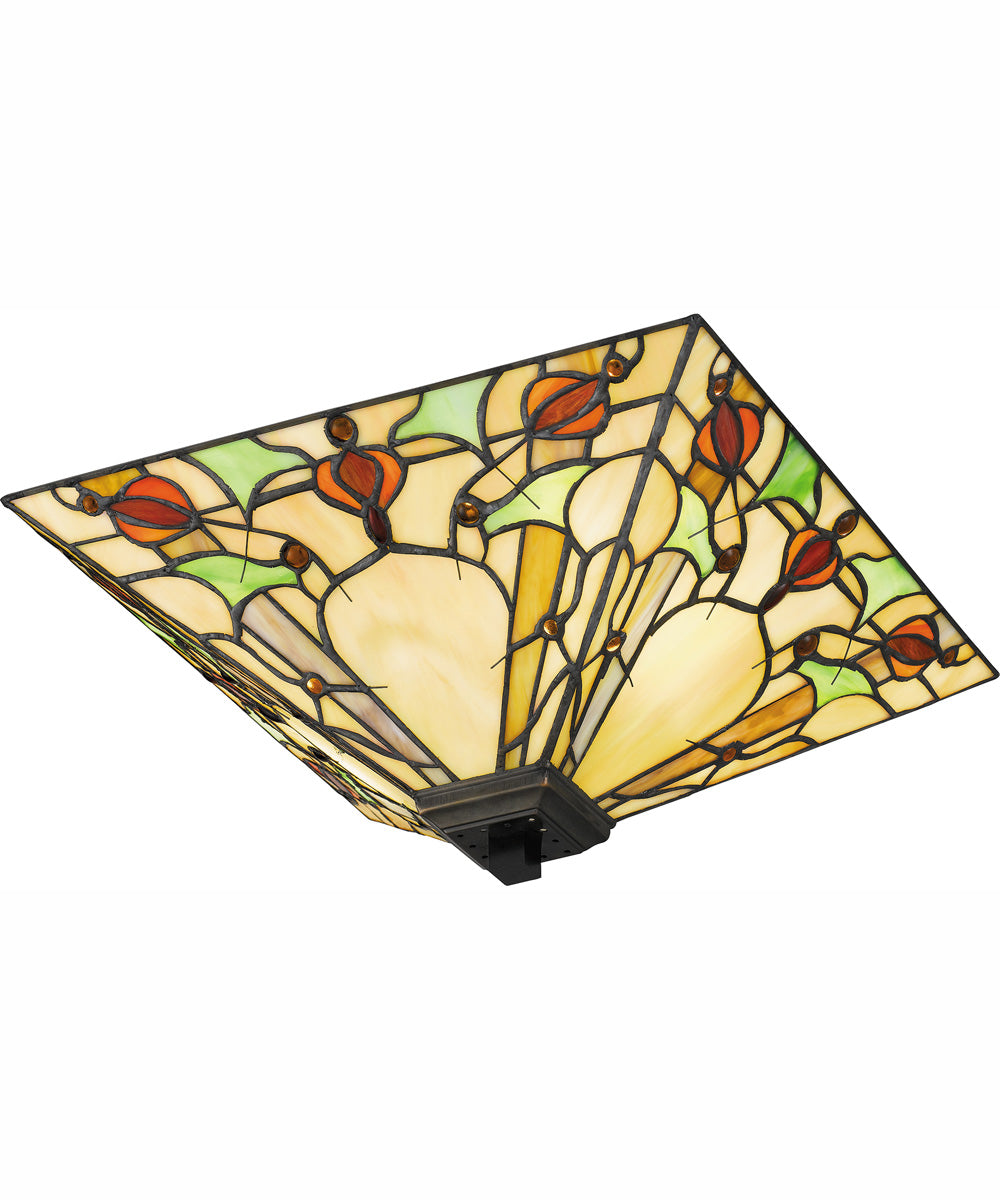 Tiffany Medium 2-light Flush Mount Matte Black