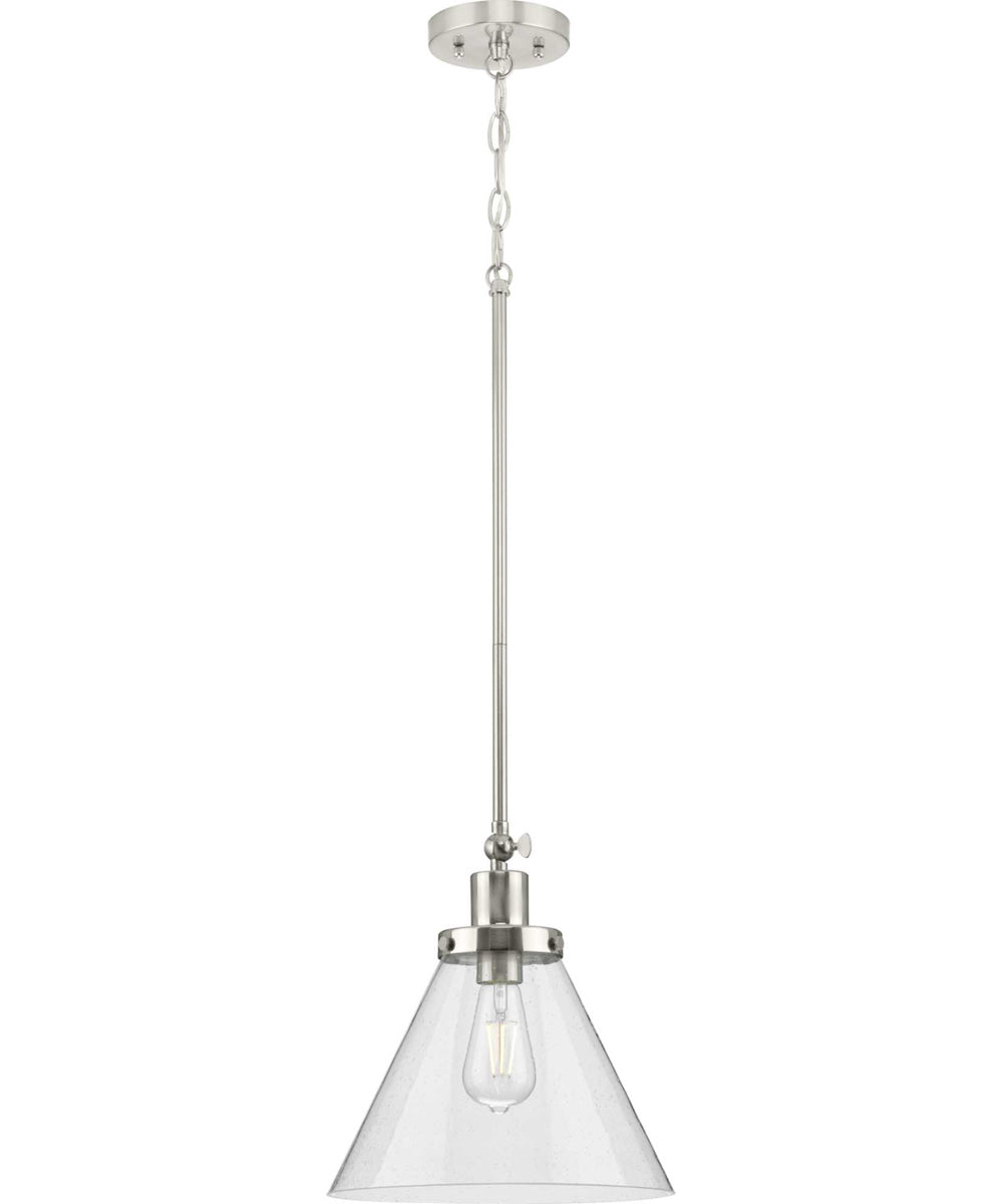 Hinton 1-Light Seeded Glass Vintage Style Hanging Pendant Light Brushed Nickel