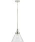 Hinton 1-Light Seeded Glass Vintage Style Hanging Pendant Light Brushed Nickel