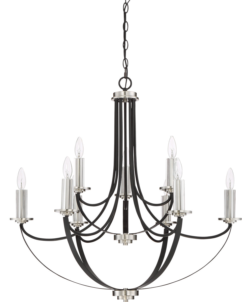 Alana 9-light Chandelier Mystic Black