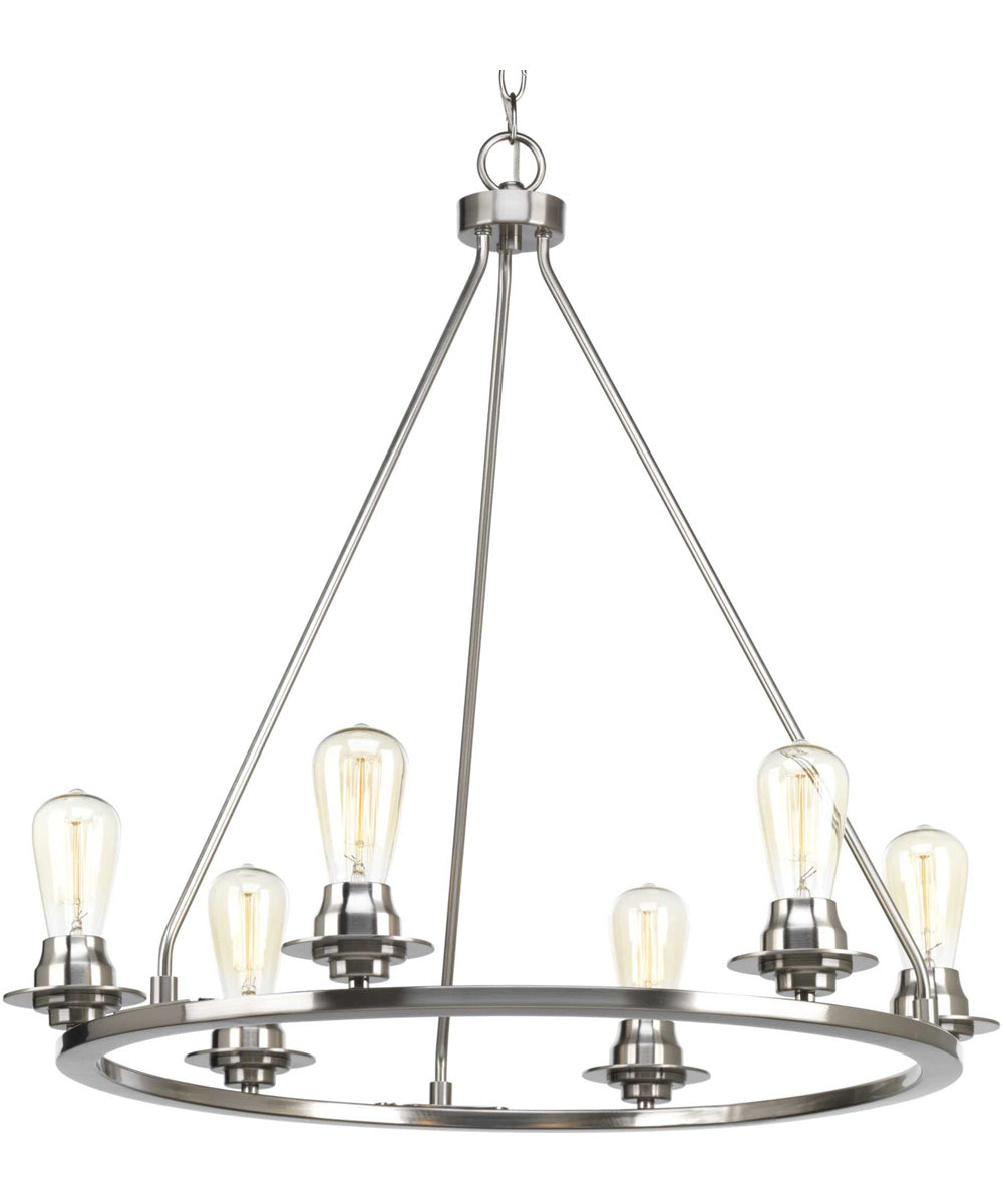 Debut 6-Light Farmhouse Chandelier Light Brushed Nickel