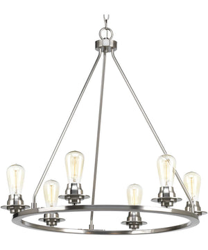 Debut 6-Light Farmhouse Chandelier Light Brushed Nickel