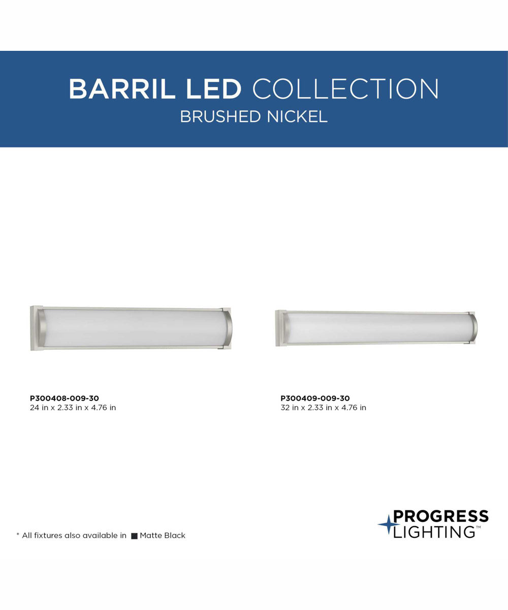 Barril 24 in. Medium Modern Integrated LED Linear Vanity Light Brushed Nickel