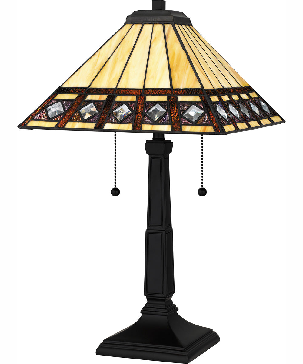 Tiffany Small 2-light Table Lamp Matte Black
