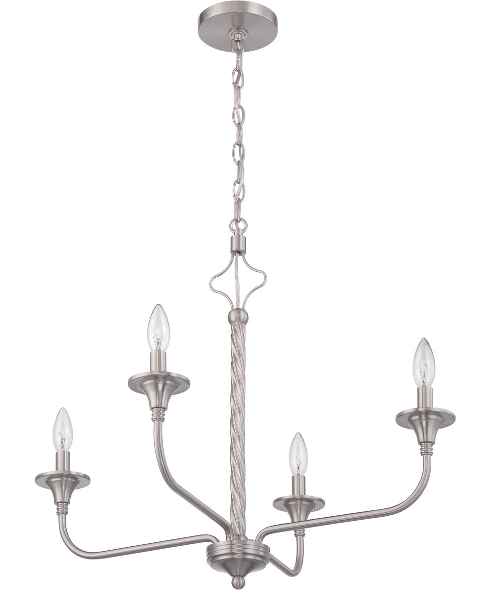 Jolenne 4-Light Chandelier Brushed Polished Nickel