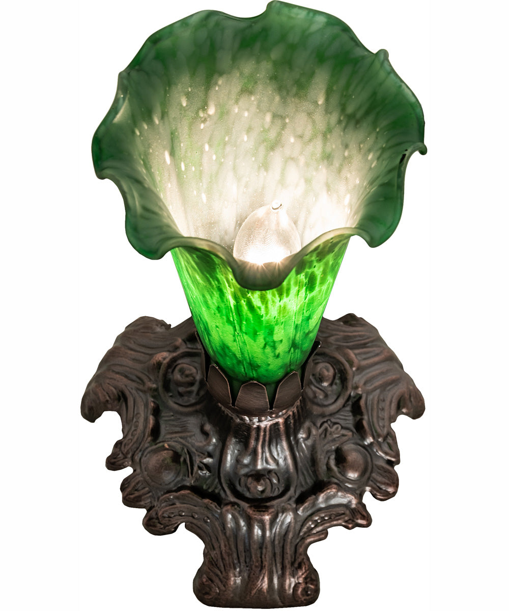 7" High Green Tiffany Pond Lily Victorian Mini Lamp