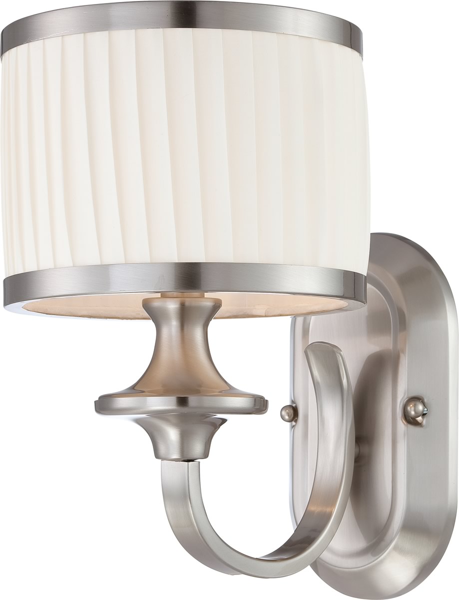 9"W Candice 1-Light Vanity & Wall Brushed Nickel