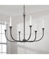 Decklan 6-Light Chandelier Black Iron
