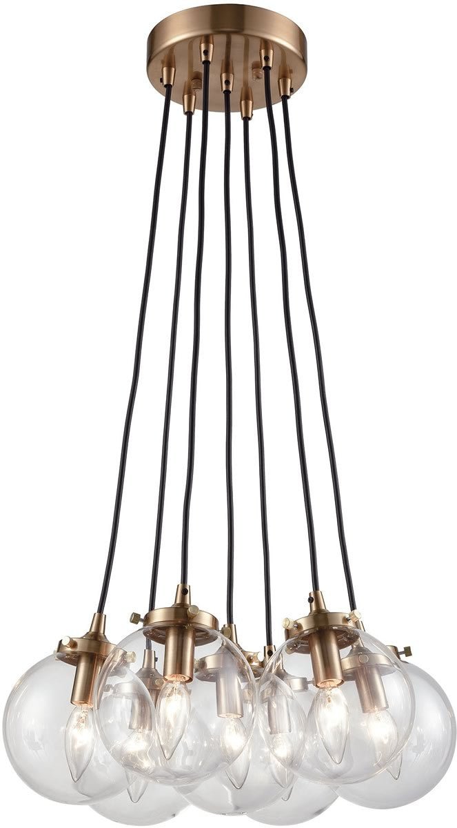 Elk Lighting Boudreaux 7-Light Chandelier Satin Brass/Clear Glass 144657