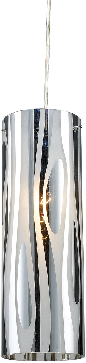 Elk Lighting Chromia 1-Light Pendant Polished Chrome with Gray/Silver Glass 310781
