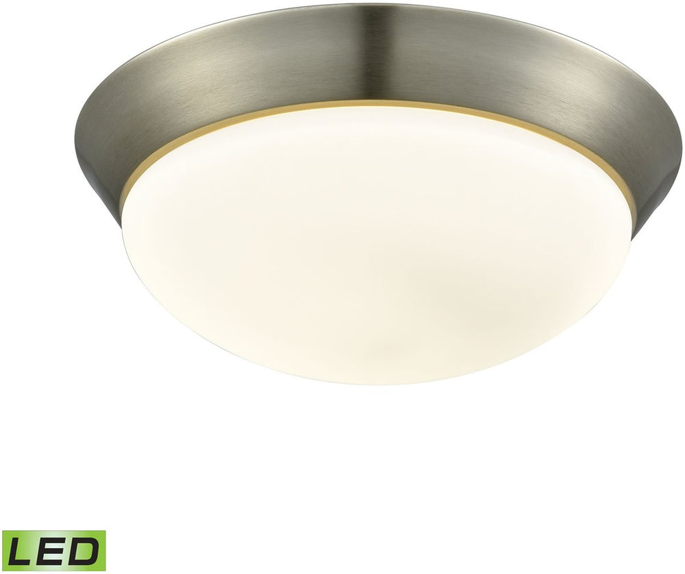 Elk Lighting Contours 1-Light LED Flushmount Satin Nickel/Opal Glass - Large FML71751016M