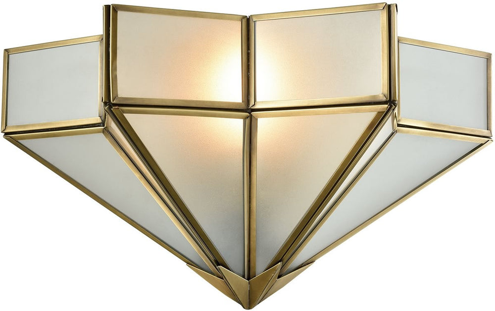 Elk Lighting Decostar 1-Light Wall Sconce Brushed Brass/Frosted Glass 220151