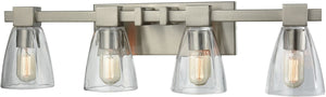 28"W Ensley 4-Light Vanity Satin NickelClear Glass